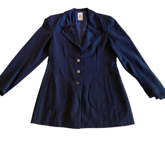 EUC Dark Blue Blazer by Canadian Designer Eldean - Picture 2 of 10